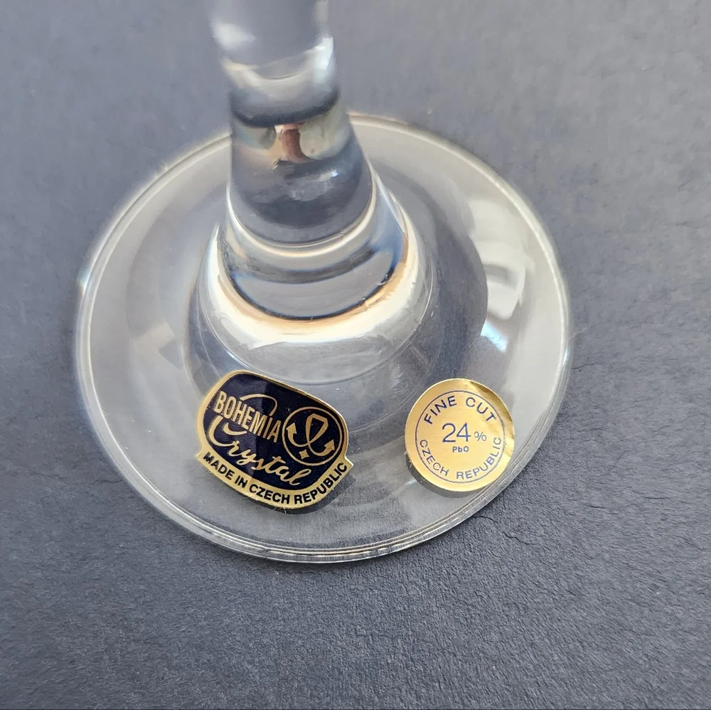 Bohemia 24% PbO Fine Crystal Glasses Set Of 6 ✨️New In Origial Packaging - Picture 8 of 8